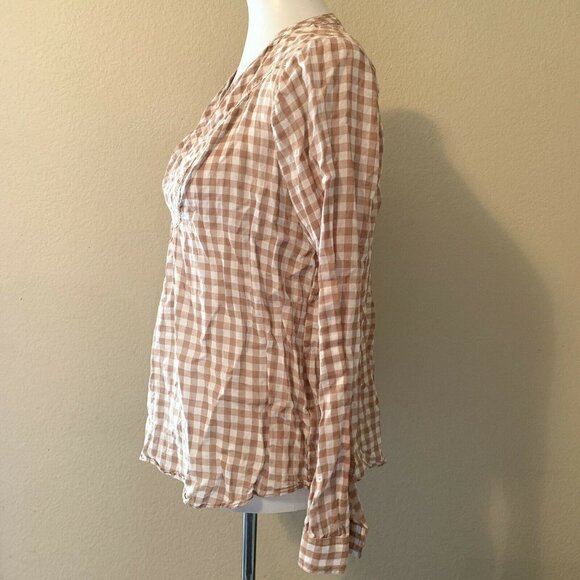 Holding Horses Lightweight Gingham Popover Blouse - Picture 4 of 7